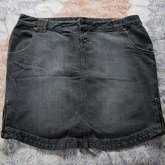 torrid Dresses & Skirts - Torrid black denim with side zips mini skirt 16